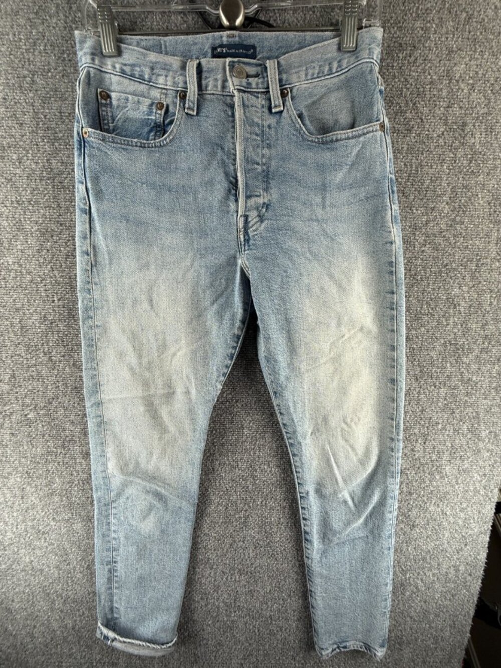 Levis Made Crafted 501 Skinny Jeans Women Light Wash Blue Denim ACTL 26X28